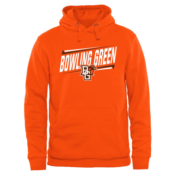 Men NCAA Bowling Green St. Falcons Double Bar Pullover Hoodie Orange